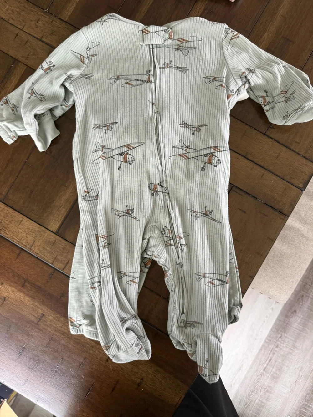 Baby Airplane Print Pajama Set - Sage Green